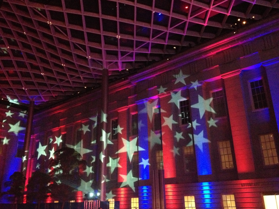 Adam Marz took a quick snapshot of his work lighting up the Smithsonian during the event.
